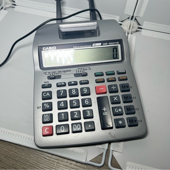 CASIO HR-100TM MINI DESKTOP CALCULATOR Accountant TESTED 10 key Tax & Exchange - Picture 2 of 6